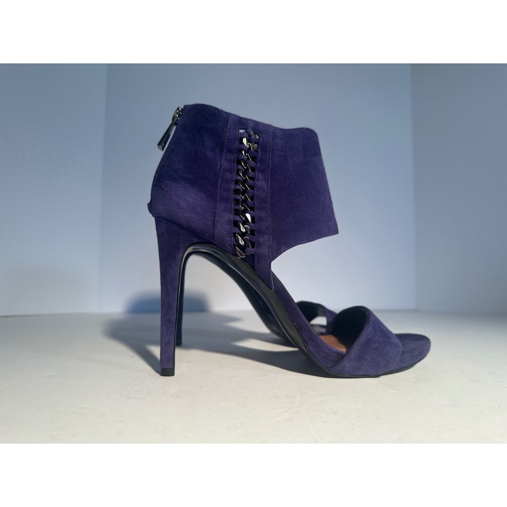 Vince Camuto Purple Suede Chain Detail Stiletto Sandals Heels Size 8.5M